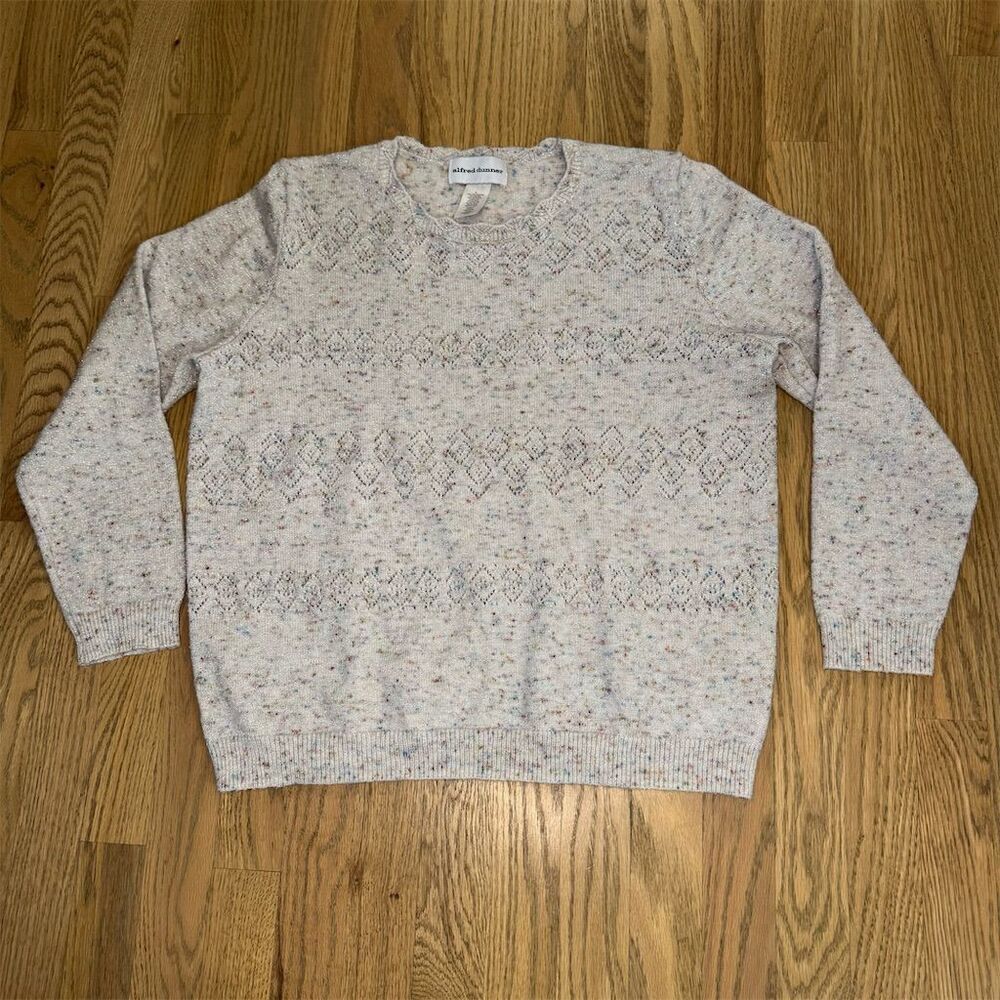 Alfred Dunner Multicolor Pointelle Sweater Women's Size Large